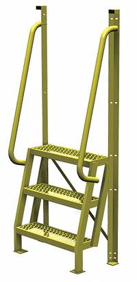 TRI-ARC Configurable Platform Ladder: 6.8 ft Overall Ht, 30 in Overall Wd, 20 in Overall Dp, Steel (MPN UCL7503242). Key specifications — Material: Steel; Color: Yellow; Brand: TRI-ARC.