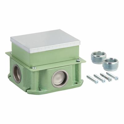 HUBBELL WIRING DEVICE-KELLEMS Floor Box: Rectangular, (4) 1 in For Conduit Sizes - Cast-Iron Electrical Floor Boxes