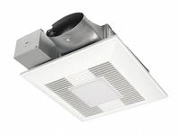 Bathroom Fan: Ceiling/Wall, 50 cfm_80 cfm_110 cfm Max, 0.9 sones, 3 Speed, Oval Duct (MPN FV-0510VSL1). Key specifications — Brand: PANASONIC; Primary Lighting Technology: LED; Nameplate Voltage: 120V AC; Sensor Type: None; Duct Shape: Oval; Heater: Without Heater; Includes: Light; Mounting Location: Ceiling.