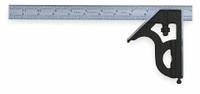 STARRETT Combination Square: SAE, Steel, Satin, 6 in Blade Lg, 1/64 in Graduations (MPN C11H-6-4R). Key specifications — attr1182179: Square; attr1182186: 1/64 in; attr1182189: Satin; attr1182159: STARRETT; attr1182169: Cast Iron.