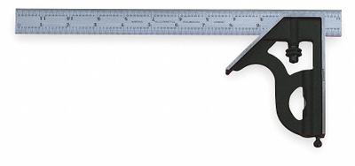 STARRETT Combination Square: SAE, Steel, Satin, 6 in Blade Lg - Machinist Precision Steel Combination Squares