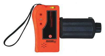 JOHNSON LEVEL Red Beam Rotary Laser Detector: Includes Batteries, Black/Orange, AAA, Red - Laser Level Receivers