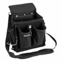 WESTWARD Tool Pouch: For 2 3/4 in Belt Wd - Max, 20 Pockets, Black (MPN 13T125). Key specifications — Closure Type: Open Top; Attachment: Belt Slot; Color: Black; Brand: WESTWARD; For Tool Type: Flashlights.