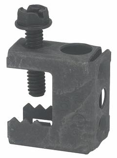 Beam Clamp: Steel, 1/2 in, #10-24 Thread Size, 1 in Overall Lg, 100 lb Load Capacity (MPN BC1). Key specifications — Beam Flange Thickness: 1/2 in; Compatible Pipe Size: 1/2 in; Load Capacity: 100 lb; Overall Length: 1 in; Overall Width: 1 in; Overall Height: 1 in; Material: Steel; Finish: Zinc Plated.