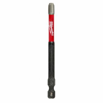 MILWAUKEE Power Bit: Power Bit, Imperial, PH3 Bit Industry Size, #3 Bit Size, Std - Impact Bits