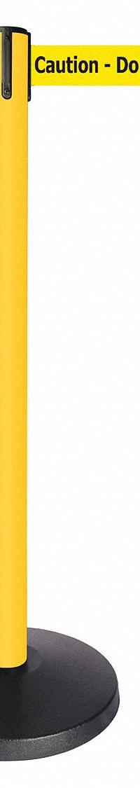QUEUEWAY Barrier Post with Belt: Yellow, No Pattern, Caution Do Not Enter, 10 ft Belt Lg, Yellow (MPN QPLUS-35-YA). Key specifications — attr981468: ABS; attr981465: Yellow; attr981461: QUEUEWAY; attr981440: Metal Alloy; attr981443: Yellow; attr981449: Caution Do Not Enter; attr981448: Black.