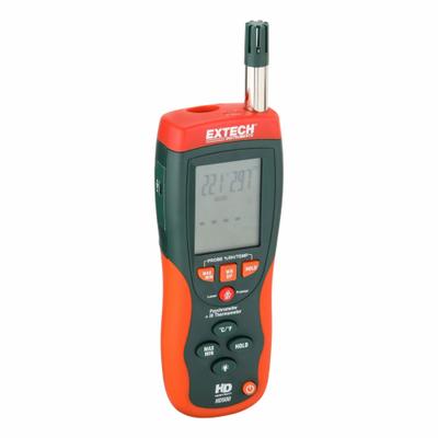 EXTECH Psychrometer with Infrared Thermometer: Onboard, 10 in x 2.9 in x 2 in - Infrared Temperature & Humidity Meters