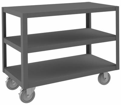 DURHAM MFG Work Table: Fixed Ht, Steel, 36 in x 18 in - Steel-Top Mobile Worktables