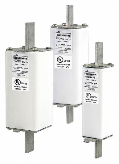 BUSSMANN Solar Fuse: PV-L Series, Fast-Acting, 400 A - Fast-Acting Bolt-On Fuses