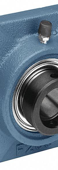 TRITAN 4 Bolt Flange Bearing: Radial Ball, 1 in Bore, Cast Iron, Eccentric Collar, 3 21/32 in Lg (MPN HCFU205-16). Key specifications — Bore Type: Cylindrical; Brand: TRITAN; Lubricant Material: NLGI #2 Equivalent; Mounting Bolt Size: 3/8 in; System of Measurement: Inch.