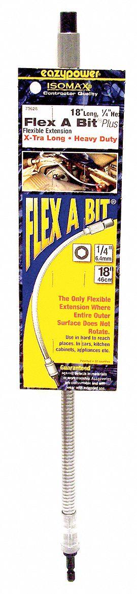 APPROVED VENDOR Flexible Extension: Flex Extension, Power, 1/4 in Compatible Bit Size - Flexible Bit Extensions