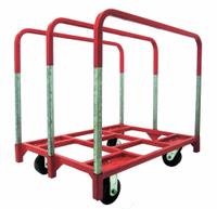 DAYTON Panel Truck: 2,400 lb, Gray/Red, 38 1/2 in L x 27 1/2 in W x 34 in H Deck, 8 in Deck Ht, Open (MPN 30F027). Key specifications — Color: Gray; Caster/Wheel Configuration: (4) Swivel with Brake; Brand: DAYTON.