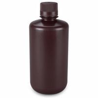 GLOBE SCIENTIFIC Storage Bottle: HDPE, 33.81 fl oz, 1 L, Amber, 38 mm Screw Closure Size, Unlined (MPN 7561000AMBKS). Key specifications — Body Color: Amber; Closure Attached: Packaged Separately; Brand: GLOBE SCIENTIFIC; Pre-Cleaned: None; Closure Included: Yes.