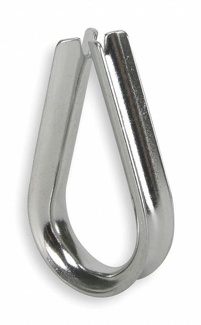 Dayton Wire Rope Thimble: 1/2 in Compatible Rope Dia, Steel, For Lifting, 2 3/4 in Overall Lg - Thimbles