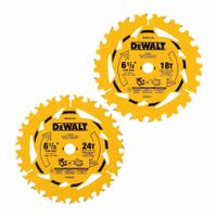 DEWALT Circular Saw Blade Set: 18_24 Teeth, 0.07 in Cut Wd, 5/8 in Arbor Size, Framing, Carbide (MPN DWA2612CMB). Key specifications — attr1116119: DEWALT; attr1145631: Wood.