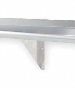 EAGLE GROUP Wall Shelf: 36 in x 12 in x 12 in, 150 lb Load Capacity, Stainless Steel, Satin (MPN SWS1236-16/3). Key specifications — Material: Stainless Steel; Standards: NSF; Finish: Satin; Includes: Brackets; Brand: EAGLE GROUP.