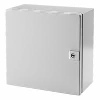 RITTAL Enclosure: Steel, 11 in x 11 in x 6 in, NEMA 1/12/3R/4, Solid Cover, Hinged (MPN WM121206NC). Key specifications — Closure Method: 1/4-Turn Latch; Brand: RITTAL; Knockouts: Not Included.