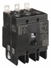 EATON Miniature Circuit Breaker: 70 A, 277/480V AC, Three Phase, 14kA at 277/480V AC, 3 Poles, Std (MPN GHB3070). Key specifications — attr195951: 70 A; attr195952: 277/480V AC; attr195953: Three; attr195954: 14kA at 277/480V AC; attr195958: Standard; attr195955: Eaton Powerline Panelboards; attr211136: EATON.