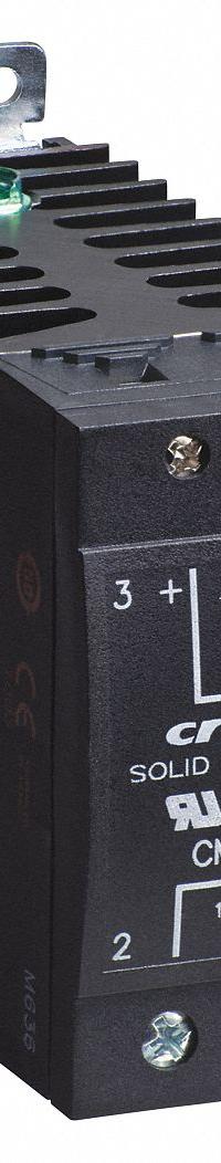 CRYDOM Solid State Relay: DIN-Rail Mounted, 65 A Max Output Current, SCR, AC Output (MPN CMRA4865). Key specifications — Brand: CRYDOM; Current Type: AC; Electrical Connection: Cage Type; Finger Safe: Yes; Input Current: 15 mA; Maximum Output Current without Heat Sink: 65 A; Mounting Style: DIN Rail; Output Voltage: 48 to 530V AC.