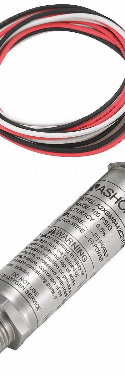 ASHCROFT Pressure Transmitter: 0 psi to 100 psi - Explosion-Proof with Conduit Connection & Wire Leads