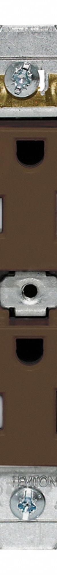 LEVITON Tamper-Resistant Duplex Receptacle: Hospital Grade, Duplex, 5-20R, Brown, 125V AC, 20 A (MPN T8300)