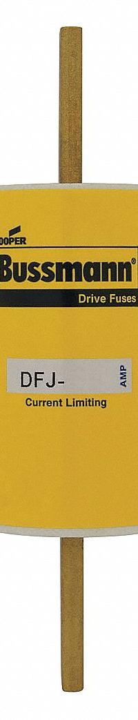 BUSSMANN Fuse: DFJ Series, Class J, Bolt-On Body, Fast-Acting, 100 A, 600 V AC, 450 V DC (MPN DFJ-100). Key specifications — Series: DFJ; Brand: BUSSMANN.
