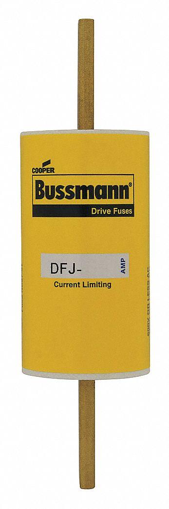 BUSSMANN Fuse: DFJ Series, Class J, Bolt-On Body, Fast-Acting, 100 A, 600 V AC - Fast-Acting Bolt-On Fuses