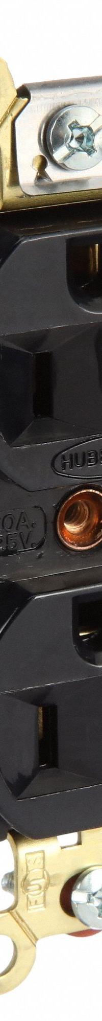 HUBBELL Receptacle: Duplex, 5-20, Black, 125V AC, 20 A, 2 Pole / 3 Wire (MPN HBL5352BK)