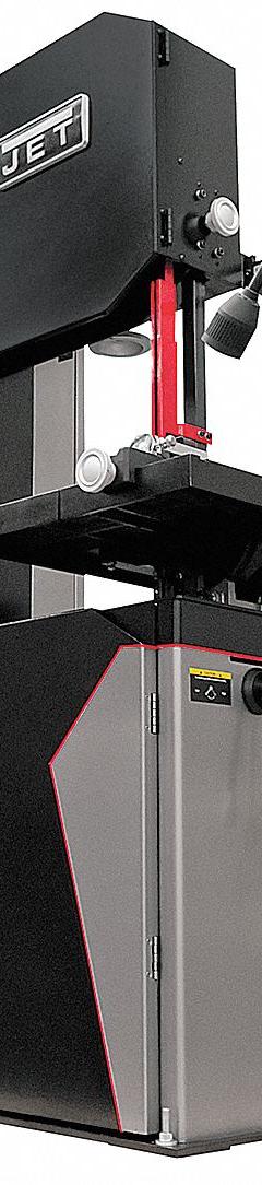 JET ELITE Band Saw: 26 in Throat Dp - Vertical, 50 to 5,000 SFPM, 10° Left to 45° Right, 3 Phase (MPN 891115). Key specifications — attr325086: JET ELITE; attr313109: 10° Left to 45° Right; attr313108: 50 to 5,000 SFPM; attr313111: 3.