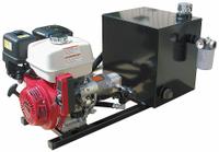 CHIEF Gas Powered Hydraulic Power Unit: 6.4 gpm, 2,100 psi Max. Pressure, 390cc Engine Size, Honda (MPN GFGX39F08NVS20O-21). Key specifications — attr98856: CHIEF; attr122185: 6.4 gpm; attr96434: Honda; attr96420: 390cc.