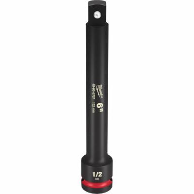 MILWAUKEE Impact Extension: 1/2 in Input Drive Size, 1/2 in Output Drive Size, 6 in Overall Lg - 1/2" Drive Impact Socket Extensions