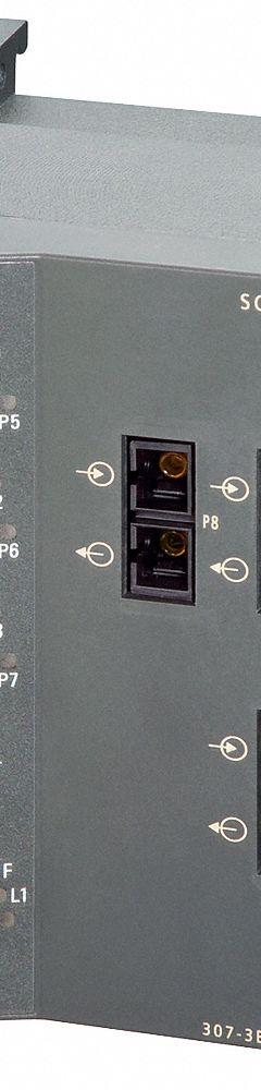 SCALANCE IE Switch: Managed, DIN Rail, 7 Ports, RJ45, 10/100/1000 Mbit/s, IP30 (MPN 6GK53073BL102AA3). Key specifications — Port Type: RJ45; Manufacturer Part Number: 6GK53073BL102AA3; Brand: SCALANCE; Features: Integrated Redundancy Manager; IP Rating: IP30; Mounting Location: DIN Rail; Network Interface: 10/100/1000 Mbit/s.