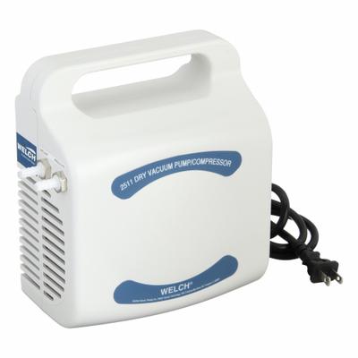 WELCH Piston Air Compressor/Vacuum Pump: 0.033 hp, 1 Phase, 115V AC - Portable Piston Compressor/Vacuum Pumps