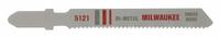 MILWAUKEE Jigsaw Blade: 14, 3 in Blade Lg, Bi-Metal, Bi-Metal, T Shank, Medium Metal, 5 Pieces, 5 PK (MPN 48-42-5190). Key specifications — attr1097716: Thick Metal; attr1097715: Bi-Metal; attr1097719: 14; attr1097721: Bi-Metal; attr1097728: MILWAUKEE.