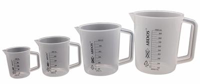 APPROVED VENDOR Beaker: Tall Form with Handle, Printed Graduation, Polypropylene - Tall Form Plastic Beakers with Handles