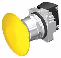 SIEMENS Mushroom Head Push Button: Non-Illuminated, Mushroom Head Profile, Non-Metallic, 30 mm, 1NO (MPN 52PM9V4K). Key specifications — Brand: SIEMENS; Action: Momentary; Series: Class 52; Terminal Connection: Pressure Plate; Push Button Material Type: Non-Metallic.