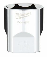 MILWAUKEE Standard Socket: SAE, 1/2 in Drive Size, 1 1/8 in Socket Size, 6-Point, Std, Chrome (MPN 45-34-9110). Key specifications — attr1204417: MILWAUKEE; attr1204392: Chrome.