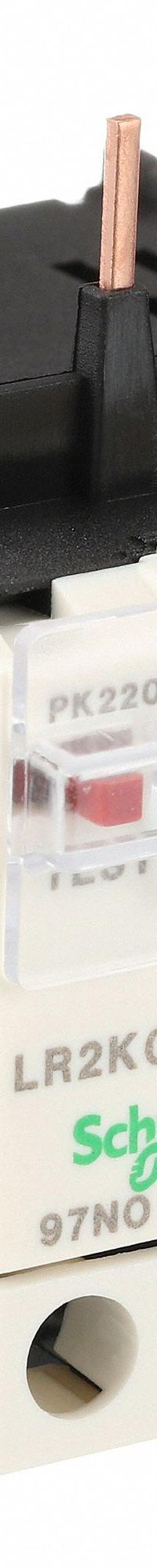 SCHNEIDER Overload Relay: Thermal Protection, 3 Poles, 1NO/1NC, Phase Loss Sensitivity (MPN LR2K0308). Key specifications — Brand: SCHNEIDER; Auxiliary Contact Form: 1NO/1NC; Compatible Contactor Series: TeSys Deca; Terminal Connection Type: Screw Clamp Terminals; Maximum Voltage Rating: 690V AC (Signaling Circuit); Phase Loss Sensitivity: Yes; Thermal Units Required: None (Relay Includes Integrated Bimetallic Elements); Compatible Contactors: TeSys K Models.
