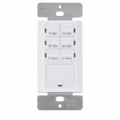 TORK Countdown Timer: 4 hr Max, 5 min Min, SPST, 120V AC, No Wall Plate Included - Digital Pre-Set Countdown Timers with Wall Plates