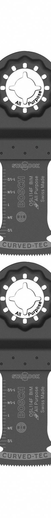 BOSCH Oscillating Tool Blade: 1 1/4 in Blade Wd, 4 in Overall Lg, Plunge Cutting, Bi-Metal, 10 PK (MPN OSL114F-10). Key specifications — attr1097473: Drywall; attr1097476: BOSCH; attr1097456: Plunge Cutting.