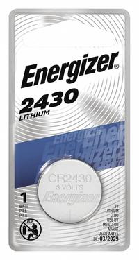 ENERGIZER Coin Cell Battery: 2430 Battery Size, Lithium / Manganese Dioxide, 320 mAh Capacity, 3V DC (MPN ECR2430BP). Key specifications — Voltage - Batteries: 3V DC; Battery Chemistry: Lithium / Manganese Dioxide; Product Type: Coin Cell Battery; Battery Size: 2430; Brand: ENERGIZER; Voltage - Subhead: 3V DC.