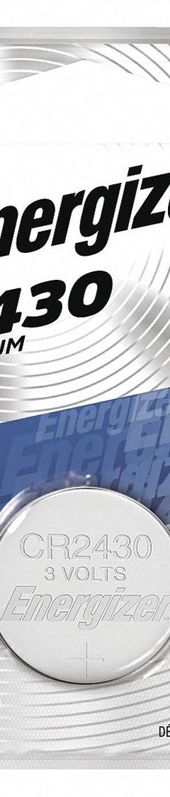 ENERGIZER Coin Cell Battery: 2430 Battery Size, Lithium / Manganese Dioxide, 320 mAh Capacity, 3V DC (MPN ECR2430BP). Key specifications — Voltage - Batteries: 3V DC; Battery Chemistry: Lithium / Manganese Dioxide; Product Type: Coin Cell Battery; Battery Size: 2430; Brand: ENERGIZER; Voltage - Subhead: 3V DC.
