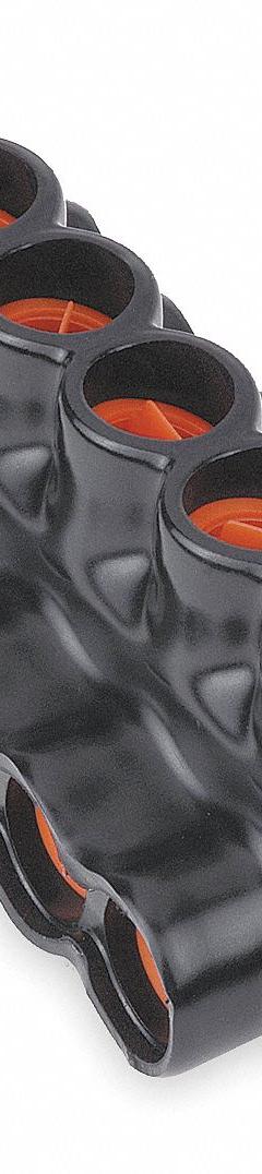 BLACKBURN Multitap Connector: 6 Port, Double-Sided Entry, 10 AWG – 350 kcmil Wire Size, Black (MPN AMTD350106). Key specifications — Body Material: Aluminum; Brand: BLACKBURN.