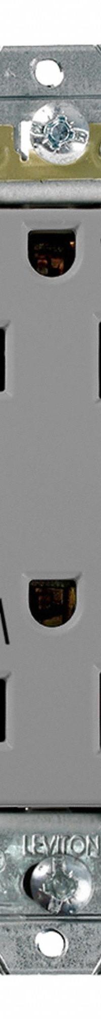 LEVITON Plugs and Receptacles: Duplex, 5-15, Gray, 125V AC, 15 A, 2 Pole / 3 Wire (MPN WTD15-GY)
