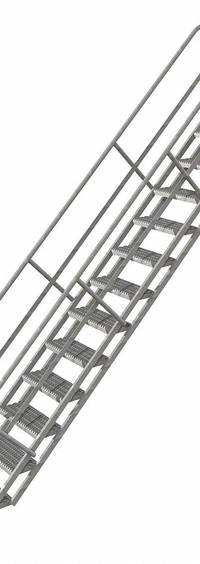 TRI-ARC Portable Stairs: 12.7 ft Overall Ht - Steel Stairs
