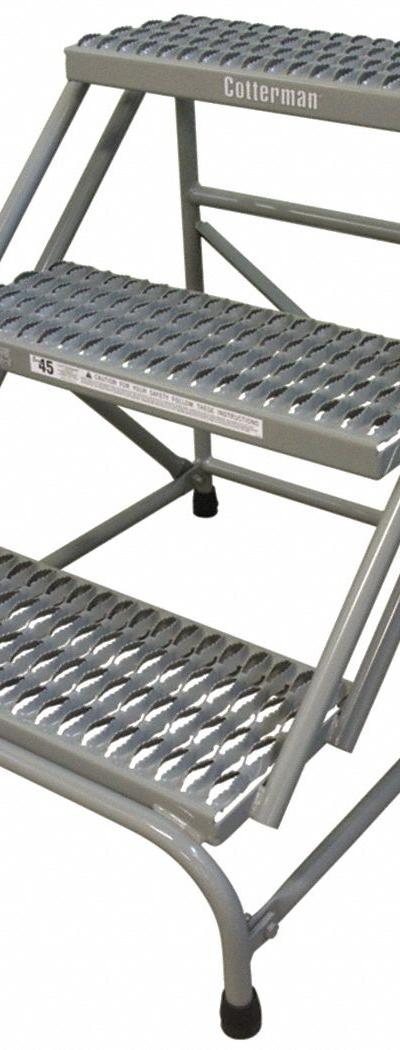 COTTERMAN Step Stool: 3 Steps - Rigid Step Stools