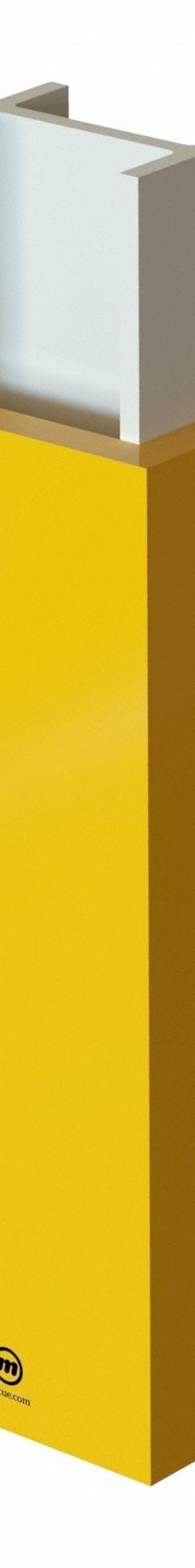 BANNER STAKES Column Padding: 4 in, 4 in, 22 in, 22 in, Rectangle, 60 in Overall Ht, Vinyl, Yellow (MPN CP-0422-60-307). Key specifications — attr1052968: Yellow; attr1052970: 4 in; attr1052971: 4 in; attr1052995: BANNER STAKES; attr1052984: Vinyl.