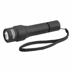 GRAINGER Flashlight: 640 lm, 2 hr Run Time at Max. Brightness, 200 m Max Beam, 3 Light Outputs, Tail (MPN 49XX84). Key specifications — Brand: GRAINGER; Battery Requirements - Broad: Includes 2 CR123.