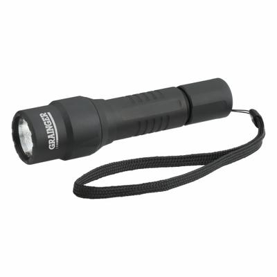 GRAINGER Flashlight: 640 lm, 2 hr Run Time at Max. Brightness, 200 m Max Beam, 3 Light Outputs - Flashlights