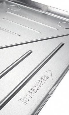 DIVERSITECH Condensate Drain Pan: Steel, 60 in L x 30 in W x 2 1/2 in D, 3/4 in PVC Discharge (MPN 6-M3060). Key specifications — Brand: DIVERSITECH; Color: Silver.